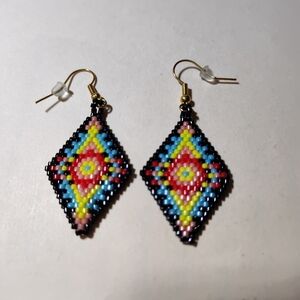 Handmade beaded Western style earrings